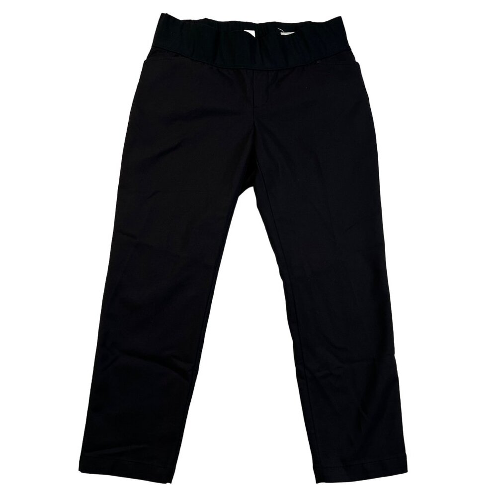 Gap Maternity Pants Women's Flat Front Slim Crop Elastic Waist Pull On Black 08